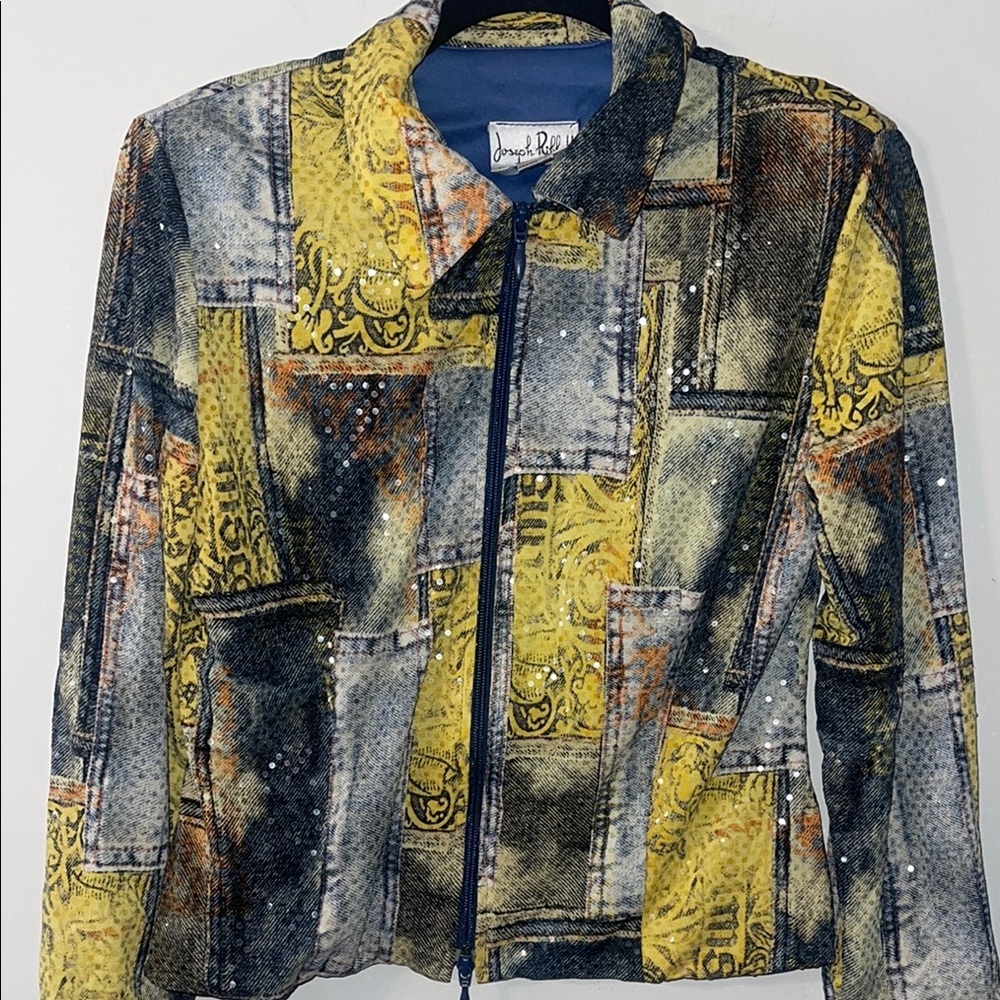 Joseph Ribkoff Multicolor Patchwork Jacket Size 10 #268 - Picture 4 of 6